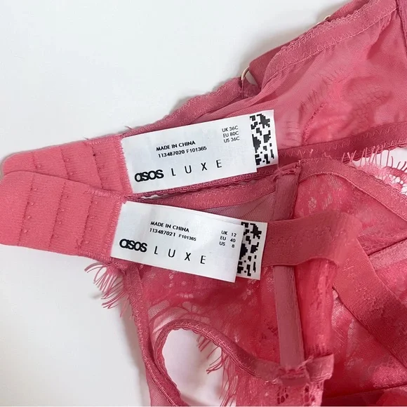 ASOS Hot Pink Lace Corset Lingerie Set - Picture 14 of 16